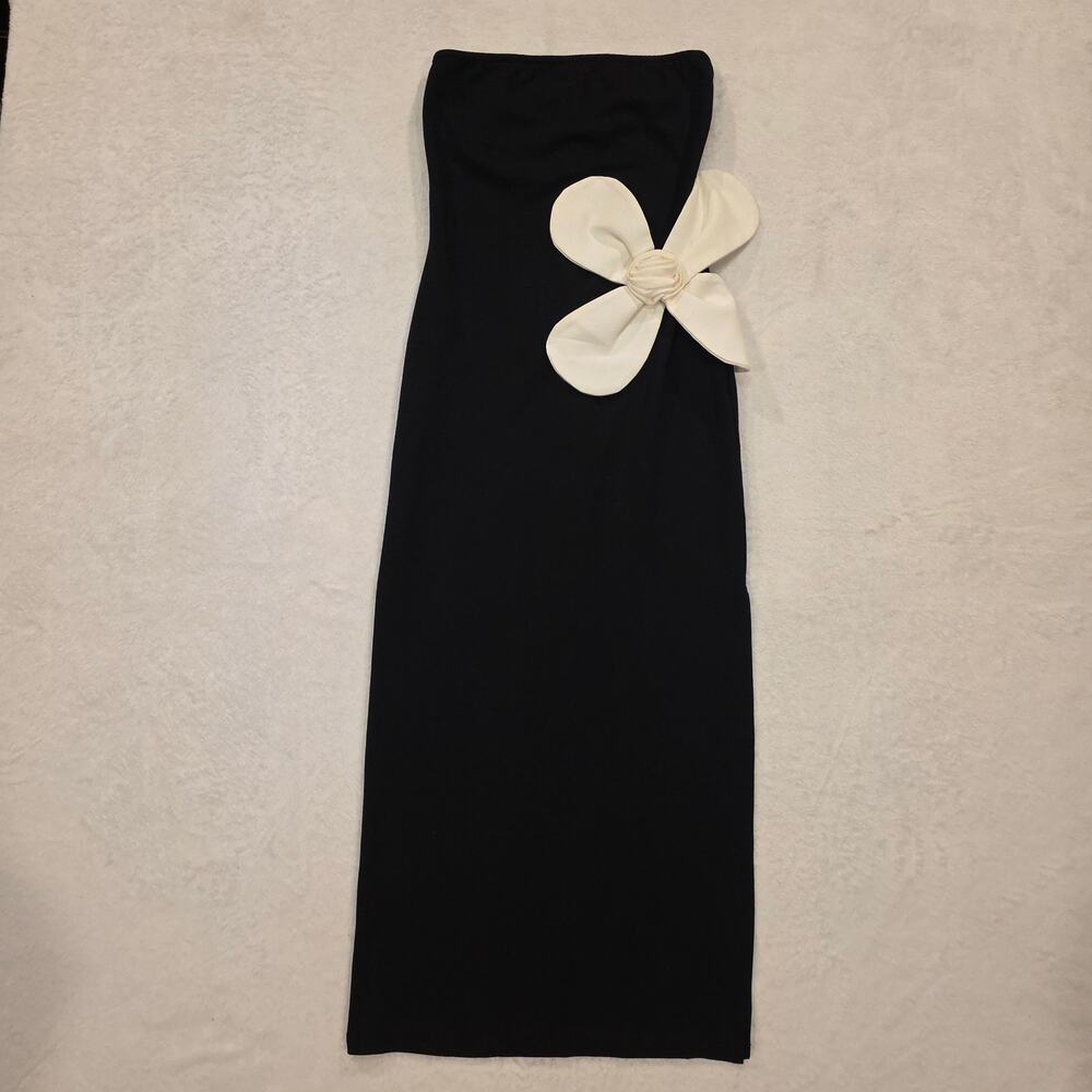 ZESICA Women's Size Small Black Strapless Maxi Dress NWOT